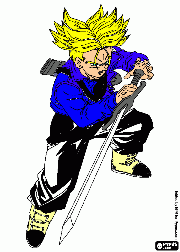 trunks ssj para colorir e imprimir