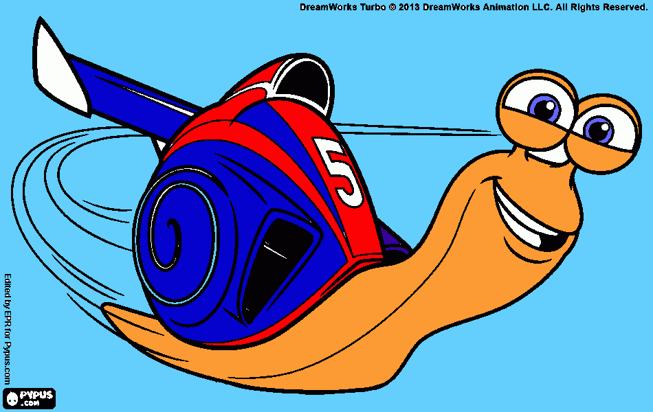 turbo da DreamWorks para colorir e imprimir
