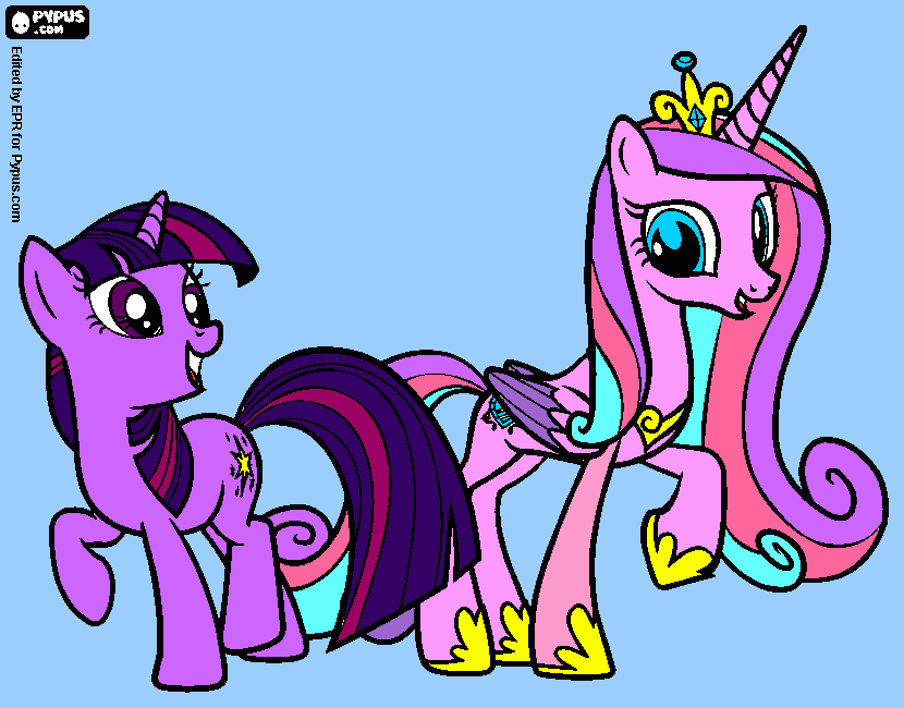 twilight e cadence para colorir e imprimir