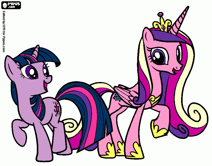 Twilight e Princesa Cadenza para colorir e imprimir