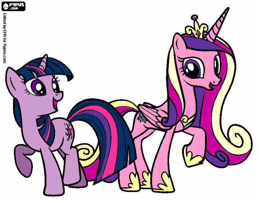 Twilight Sparkle And Cadence para colorir e imprimir