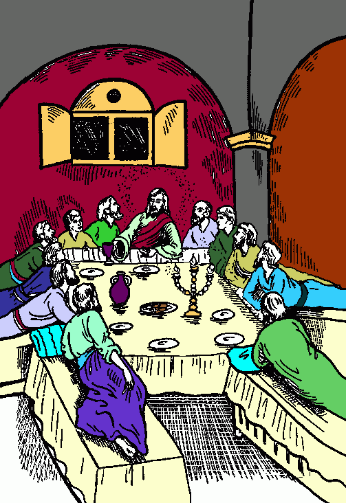 ultima ceia jesus e os apostolos para colorir e imprimir