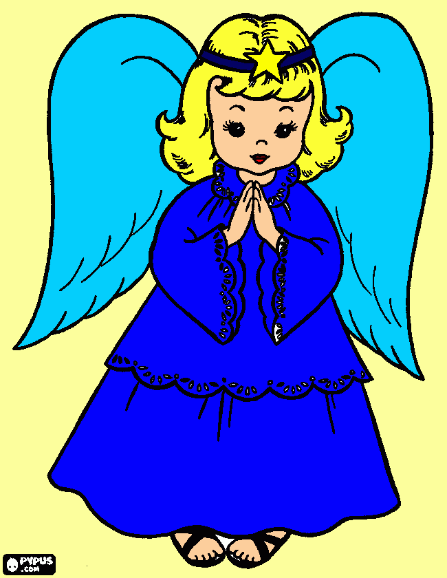 um anjo que cail da sel para colorir e imprimir