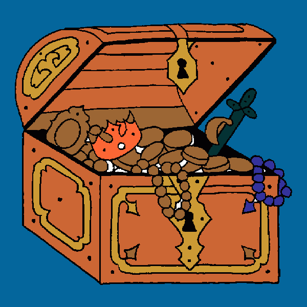 um bau de tesouro para colorir e imprimir