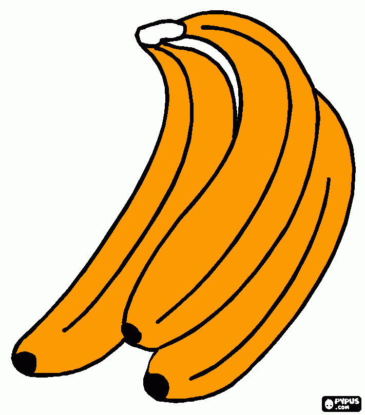 um cacho de banana para colorir e imprimir