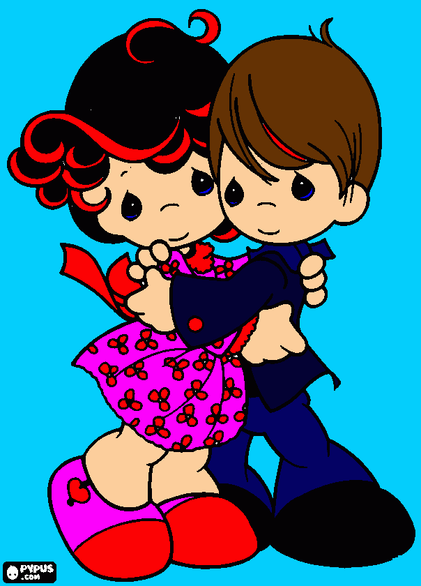 Um casalzinho muito feliz por estarem juntos... para colorir e imprimir