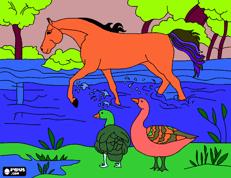 um cavalo colorido para colorir e imprimir