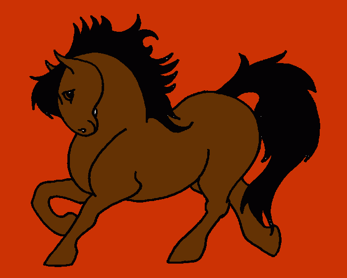 um cavalo em pé para colorir e imprimir