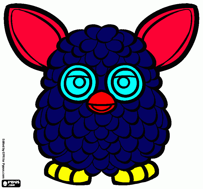 UM furby  colorido  para colorir e imprimir