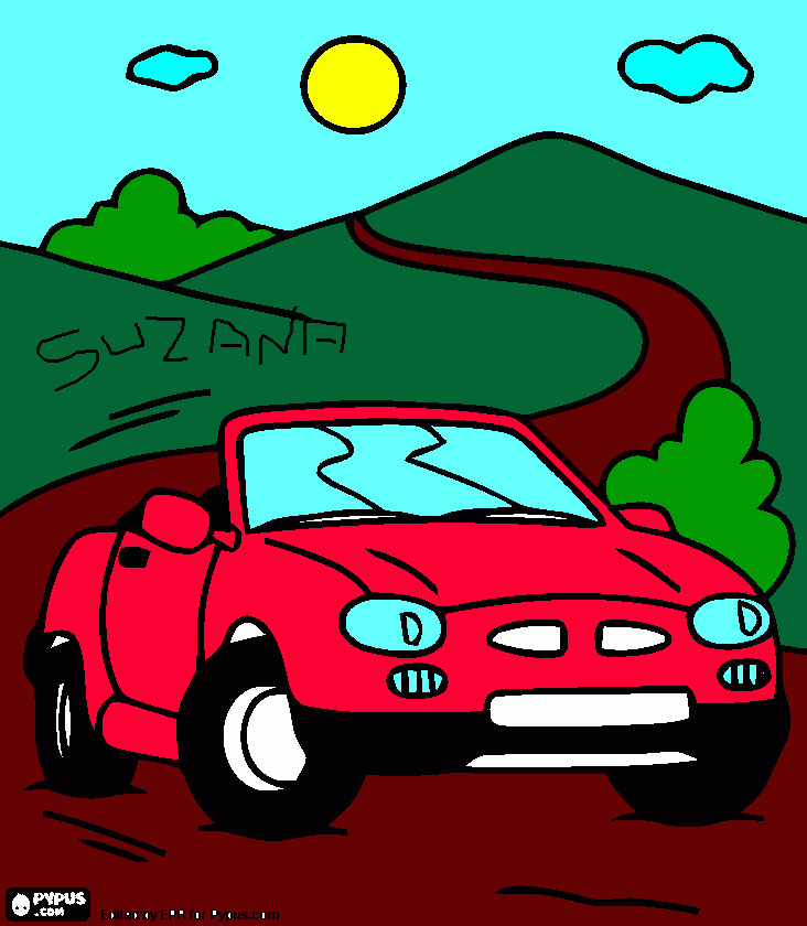 um lindo carro para colorir e imprimir