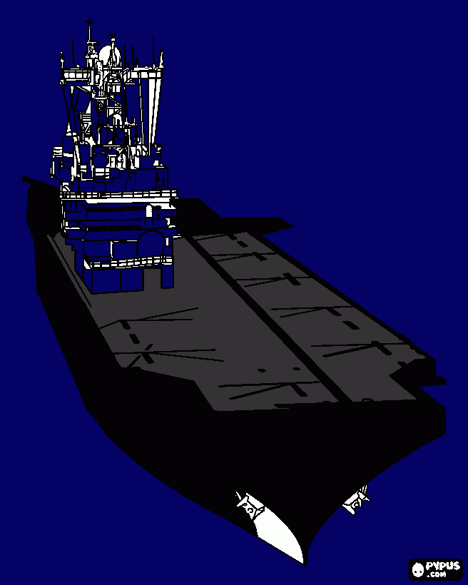 um porta aviões para colorir e imprimir