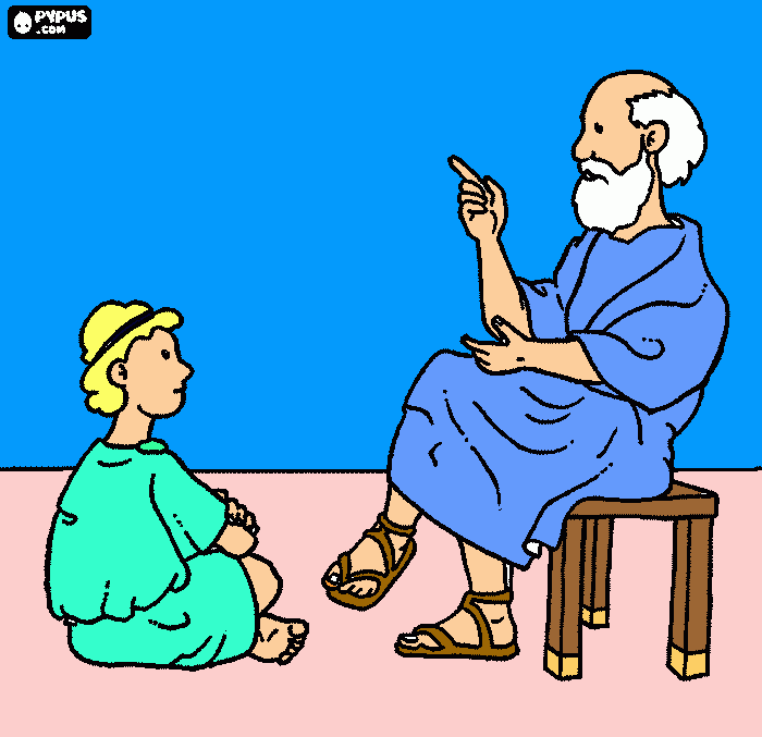 um professor sentado no banquinho! para colorir e imprimir