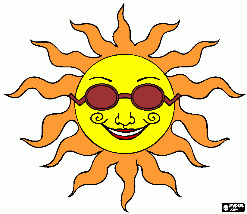 UM SOL RADIANTE para colorir e imprimir