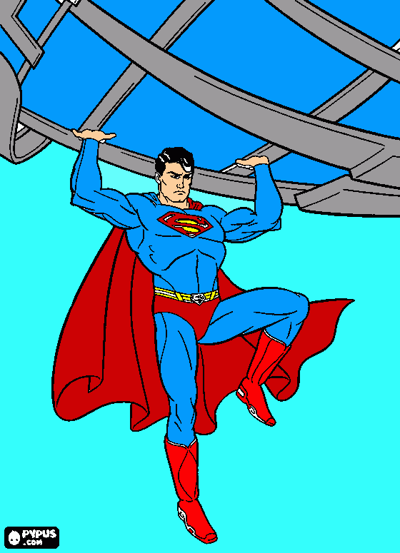 um super-homem fortão para colorir e imprimir