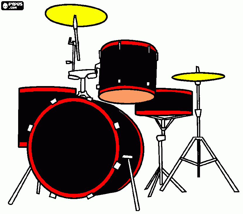 Uma Bateria para colorir e imprimir