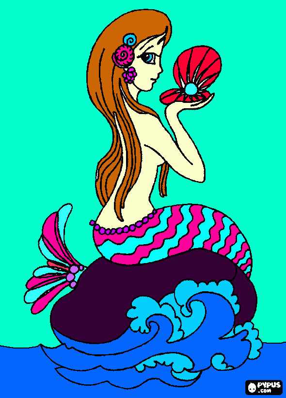 Uma bela sereia para uma magnifica amiga para colorir e imprimir