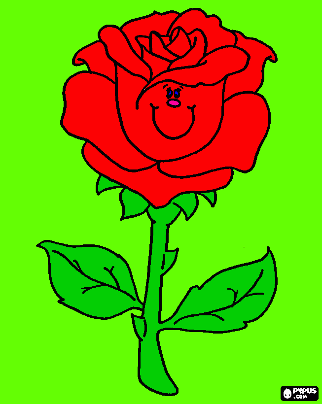 uma flor rasa para colorir e imprimir