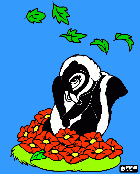 Uma Gambá linda para colorir e imprimir