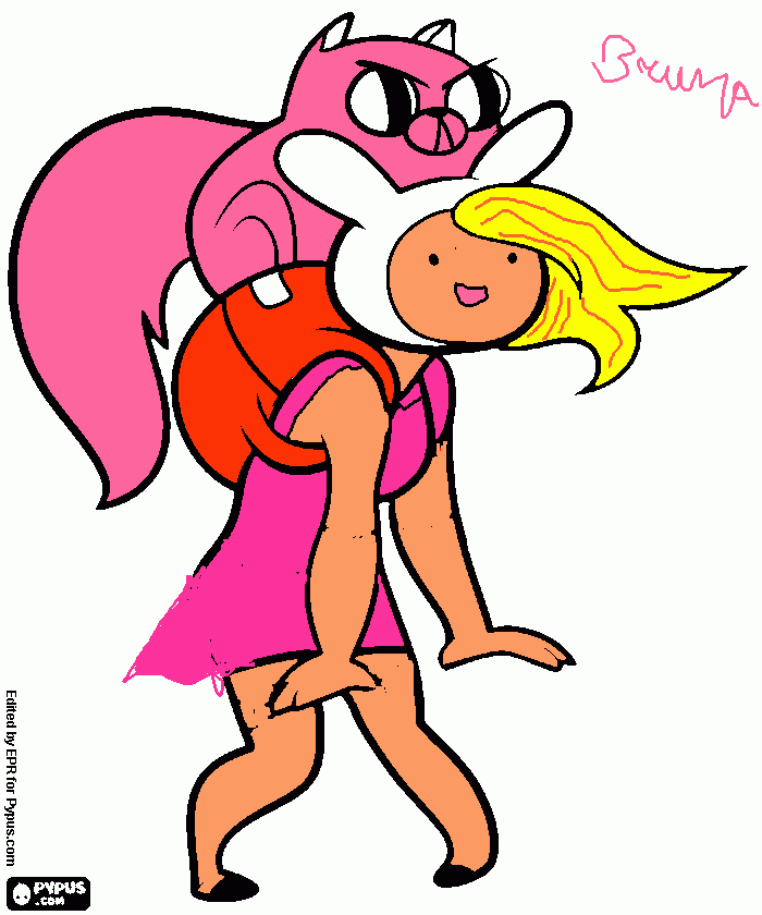 uma menina de cabelos loiros com sua gata para colorir e imprimir