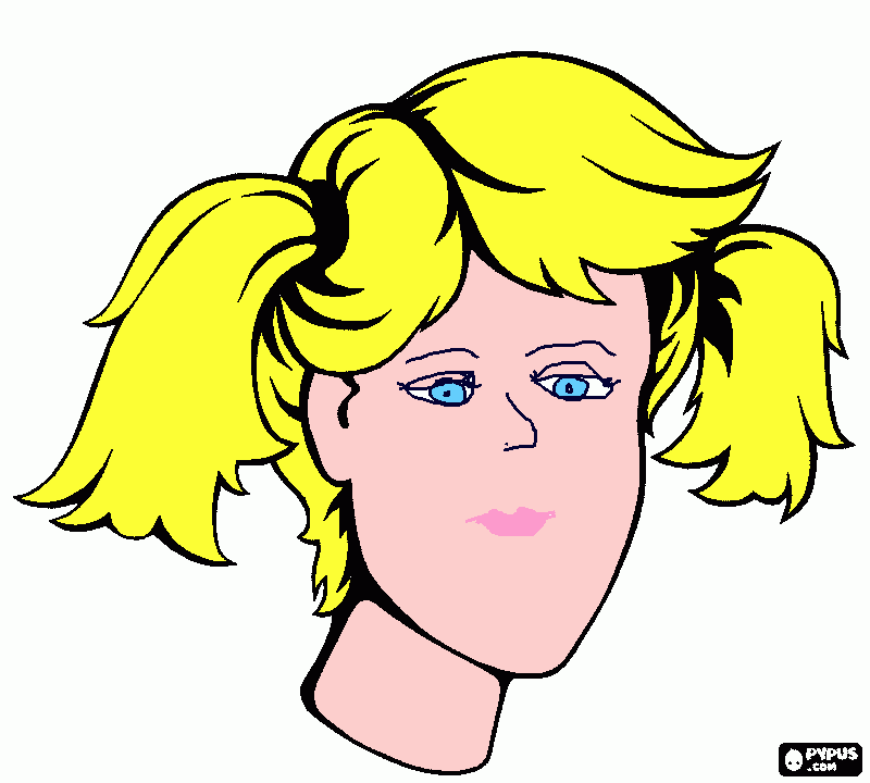 uma moçinha loira para colorir e imprimir