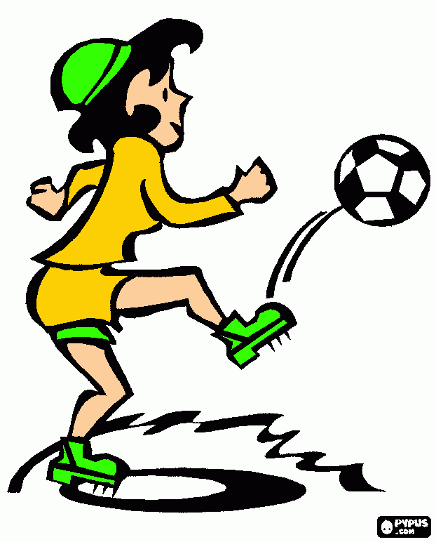 uma  mulher  jogando  futebol para colorir e imprimir
