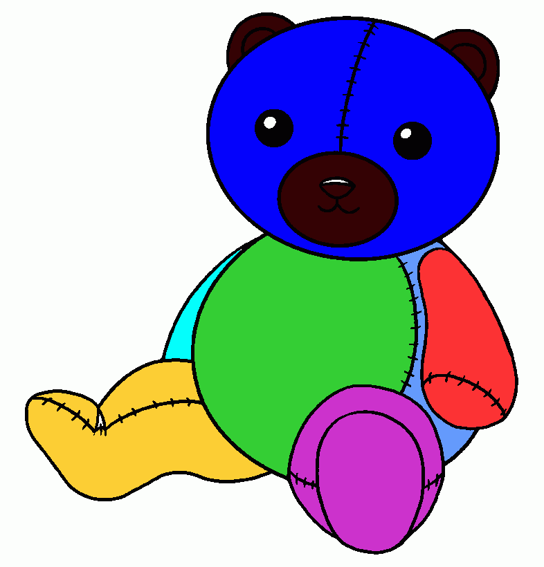 ursinho colorido para colorir e imprimir