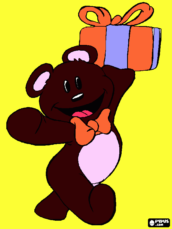 ursinho fofo para colorir e imprimir