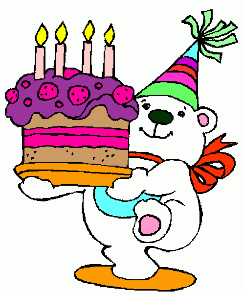 urso com bolo para colorir e imprimir