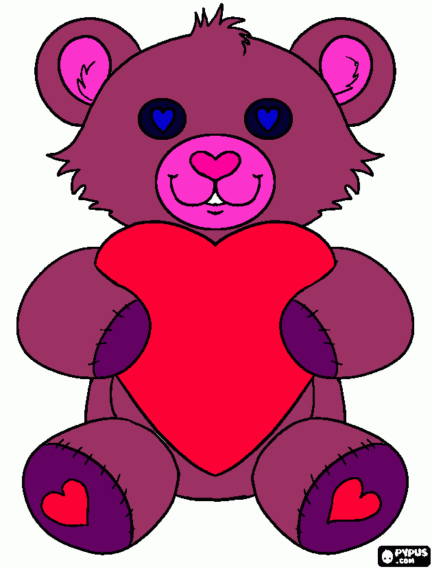 URSO PINTADO POR MIM COM CARINHO para colorir e imprimir