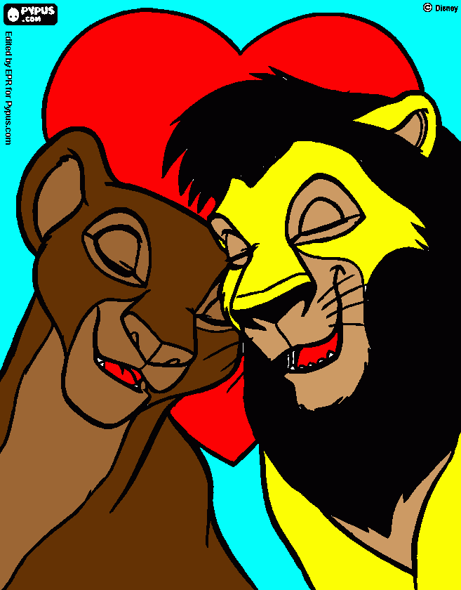 Uru e Ahadi para colorir e imprimir