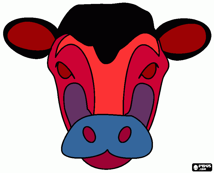 vaca colorida para colorir e imprimir