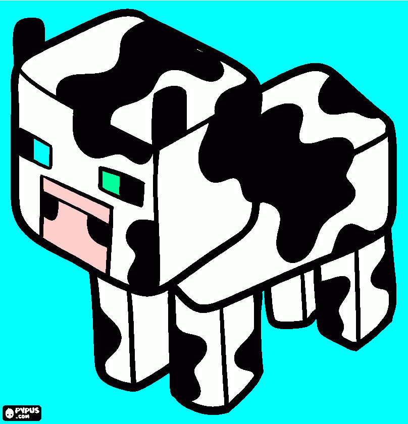 Vaca do minecraft para colorir e imprimir