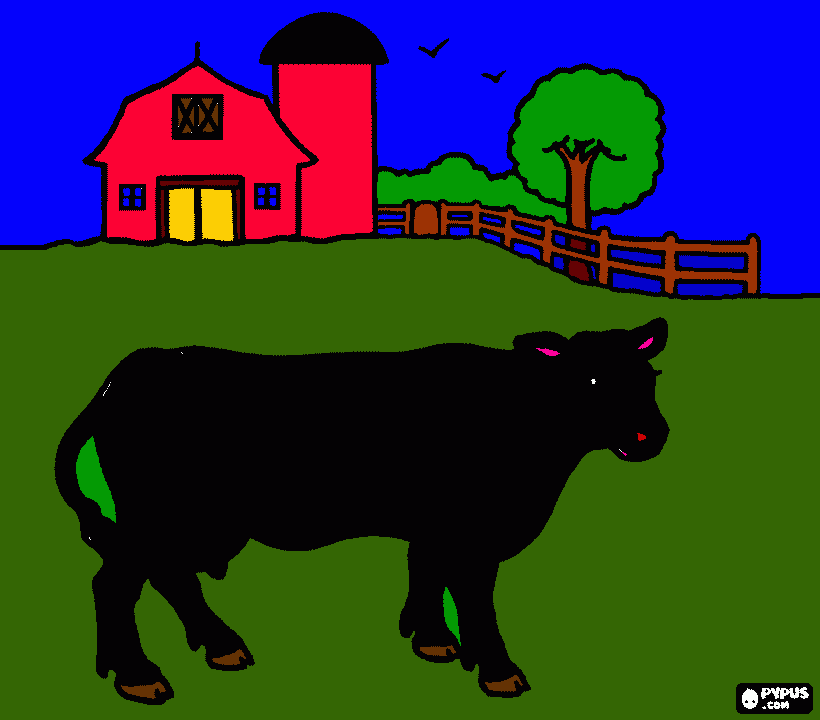 VACA NA LEITARIA para colorir e imprimir