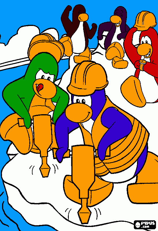 vamos trabalhar pessoal do club penguin para colorir e imprimir
