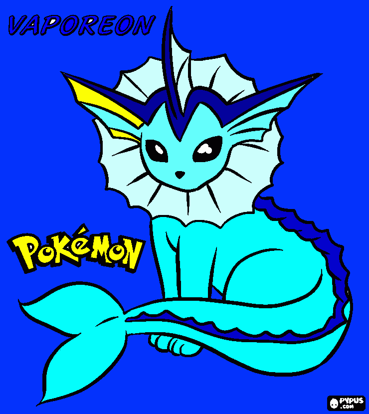 Como colorir VAPOREON de POKÉMON 