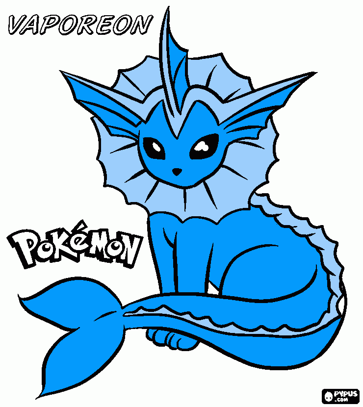 vaporeon para colorir e imprimir