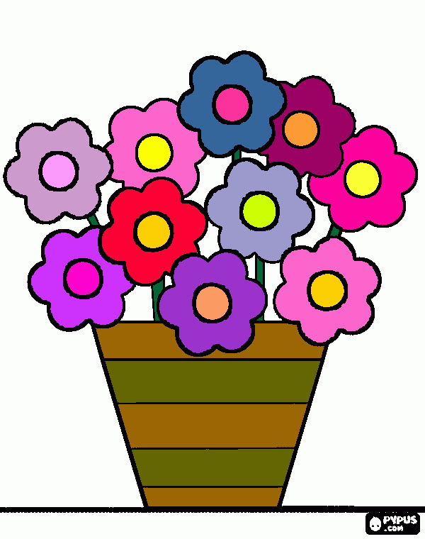 Vaso de flores para imprimir , desenho Vaso de flores