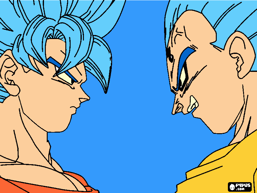 VEGETA E MELHOR QUE O GOKU para colorir e imprimir