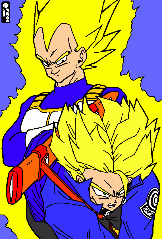 Vegeta e trunks para colorir e imprimir