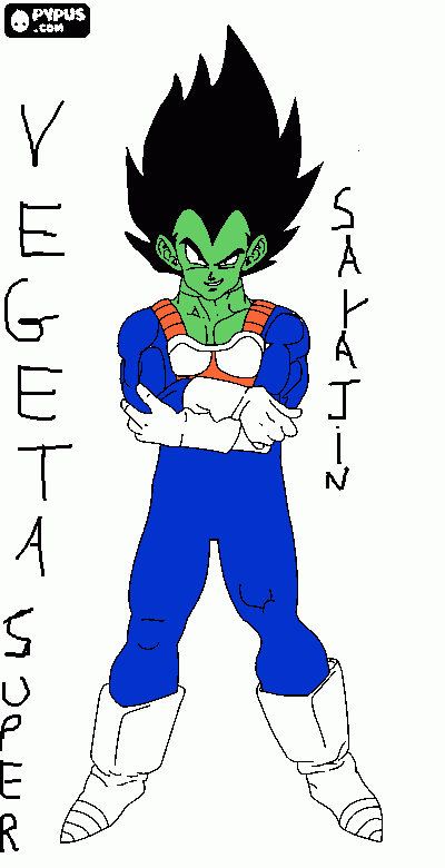 vegeta super sayajin para colorir e imprimir
