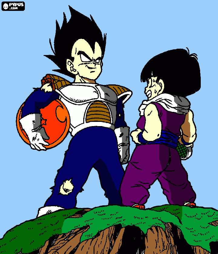 vegeta vs gohan para colorir e imprimir