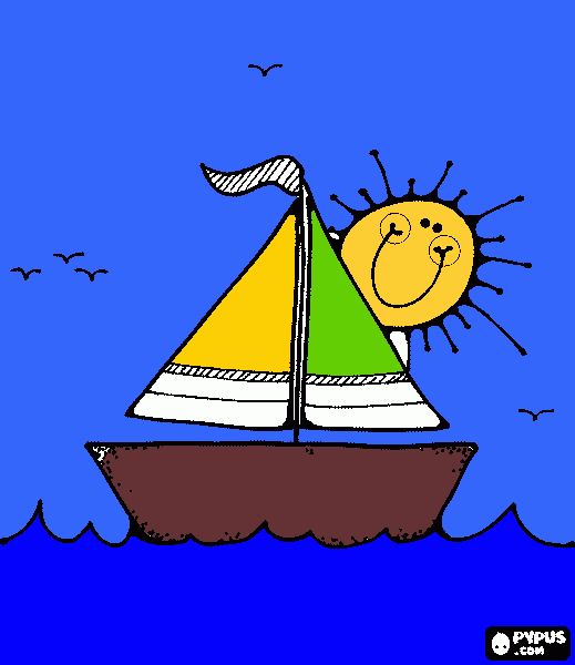 veleiro  para colorir e imprimir