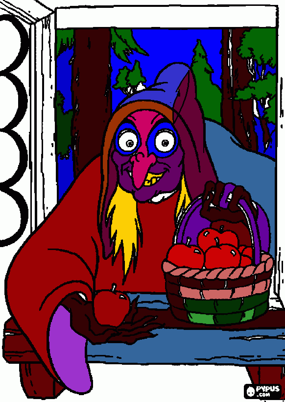 velha ,maldosa,orrivel para colorir e imprimir