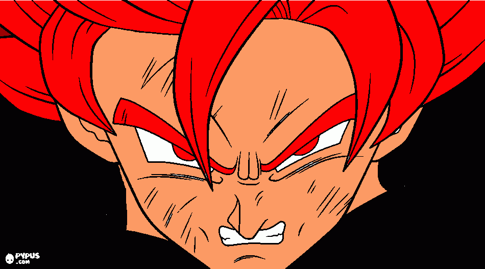 Vermelho SS Super Saiyajin 10 para colorir e imprimir