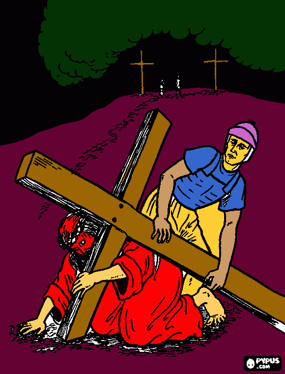 visão de meu filho de 4 anos do golgota para colorir e imprimir