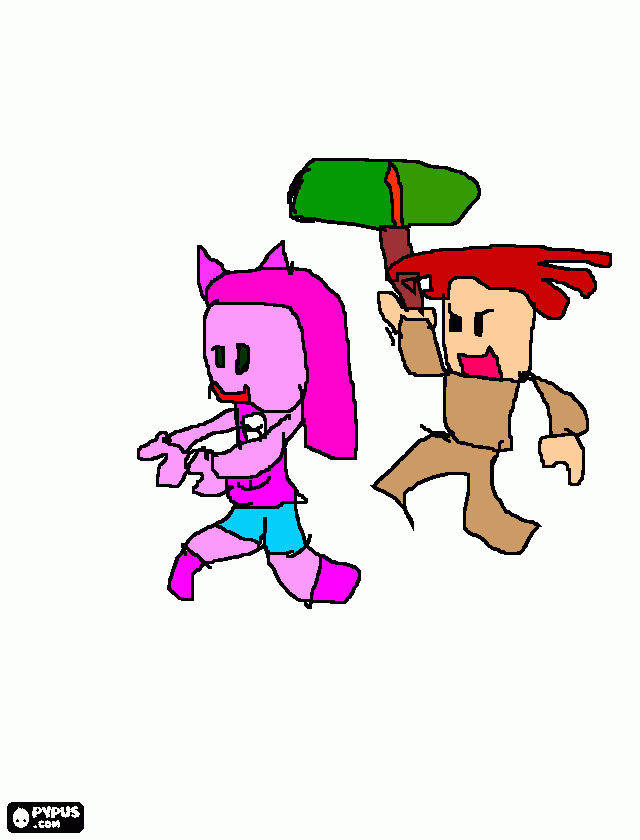 vitoria e jackie fera do marretao para colorir e imprimir
