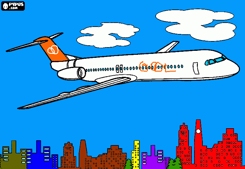 voo da gol linhas aereas 737 boeing para colorir e imprimir