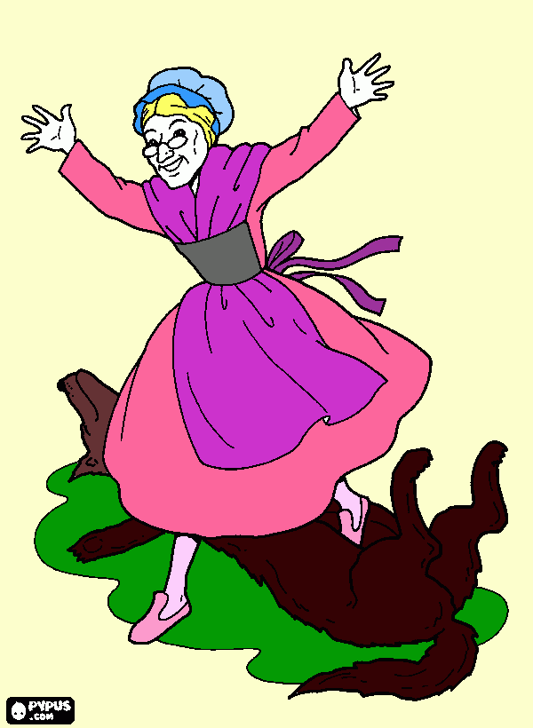 vovo eo lobo mal para colorir e imprimir