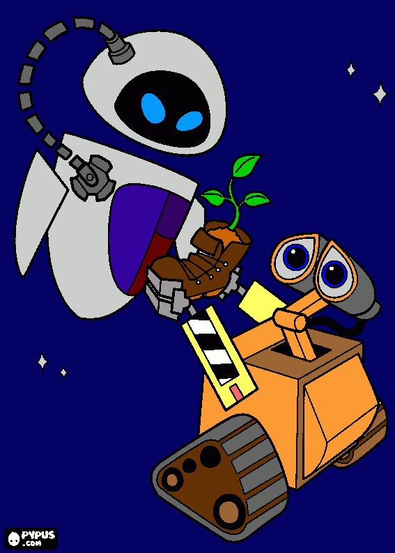 WALL-E e ema... para colorir e imprimir