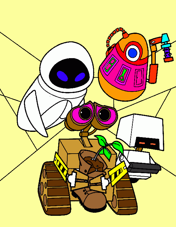 wall e eva para colorir e imprimir